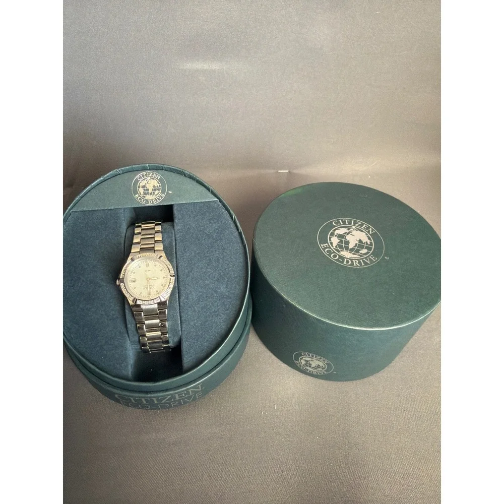 Citizen Eco-Drive Riva Diamond Watch Teo-Tone NWT NIB Mother of Pearl